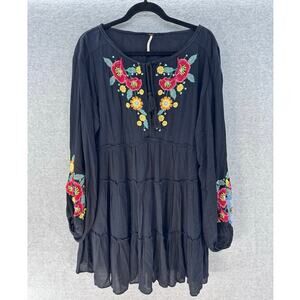 Free People Women's sz XS Oversized Spell On You Embroidered Dress Tunic BOHO